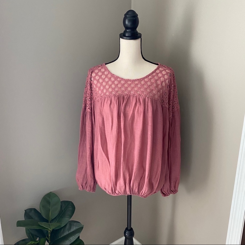 entro Long Sleeve Blouse Blush Pink Sz Small